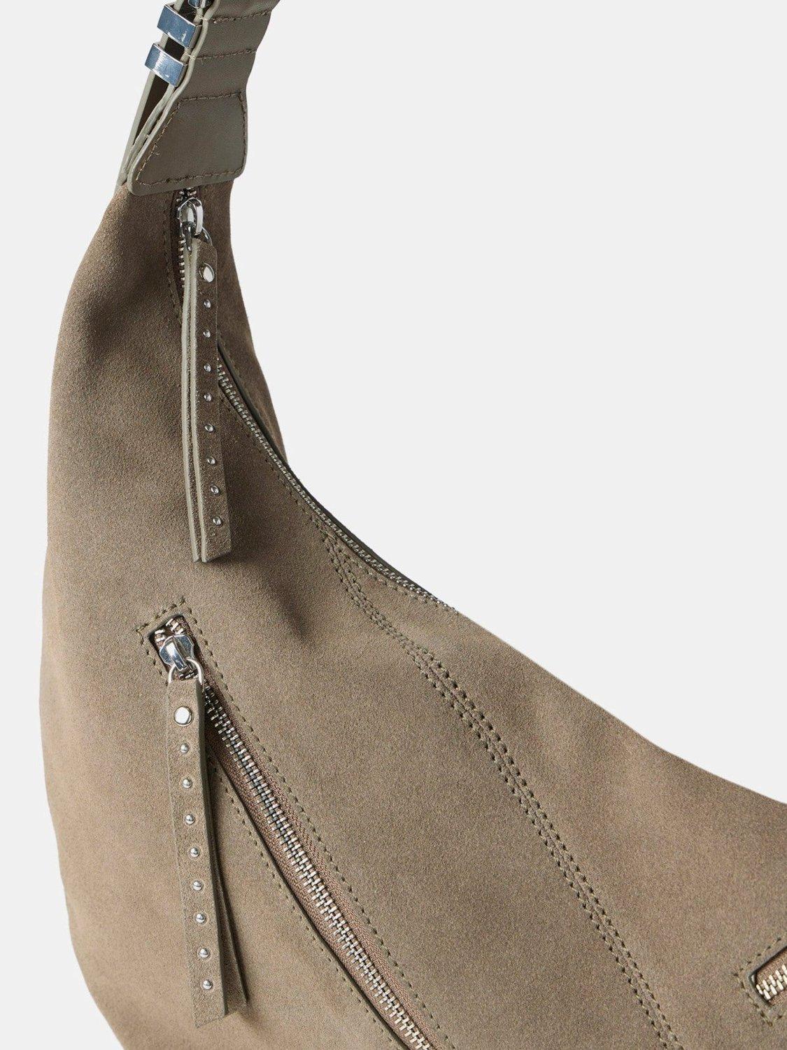 Product image 4 of 4, which shows Mint Velvet Suede Shoulder Bag, Taupe