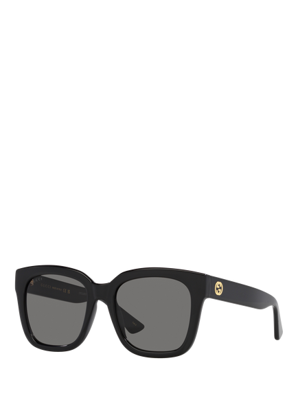 Gucci GC002015 Women's Square Sunglasses, Black/Grey, Black/Grey