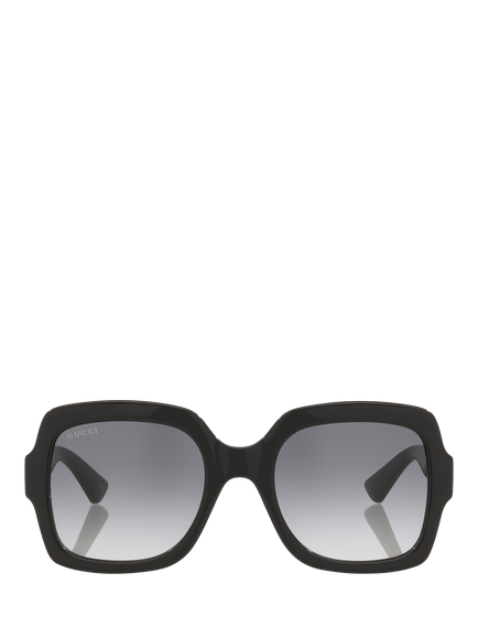 Gucci GC002057 Women's Rectangular Sunglasses, Black/Grey - view 2, Black/Grey