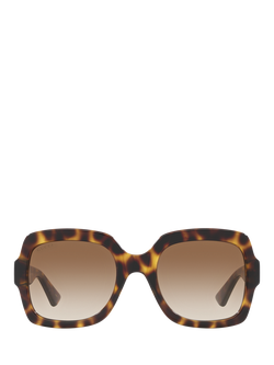 Gucci GC002057 Women's Square Sunglasses, Shiny Tortoise/Brown Gradient - view 2, Shiny Tortoise/Brown Gradient