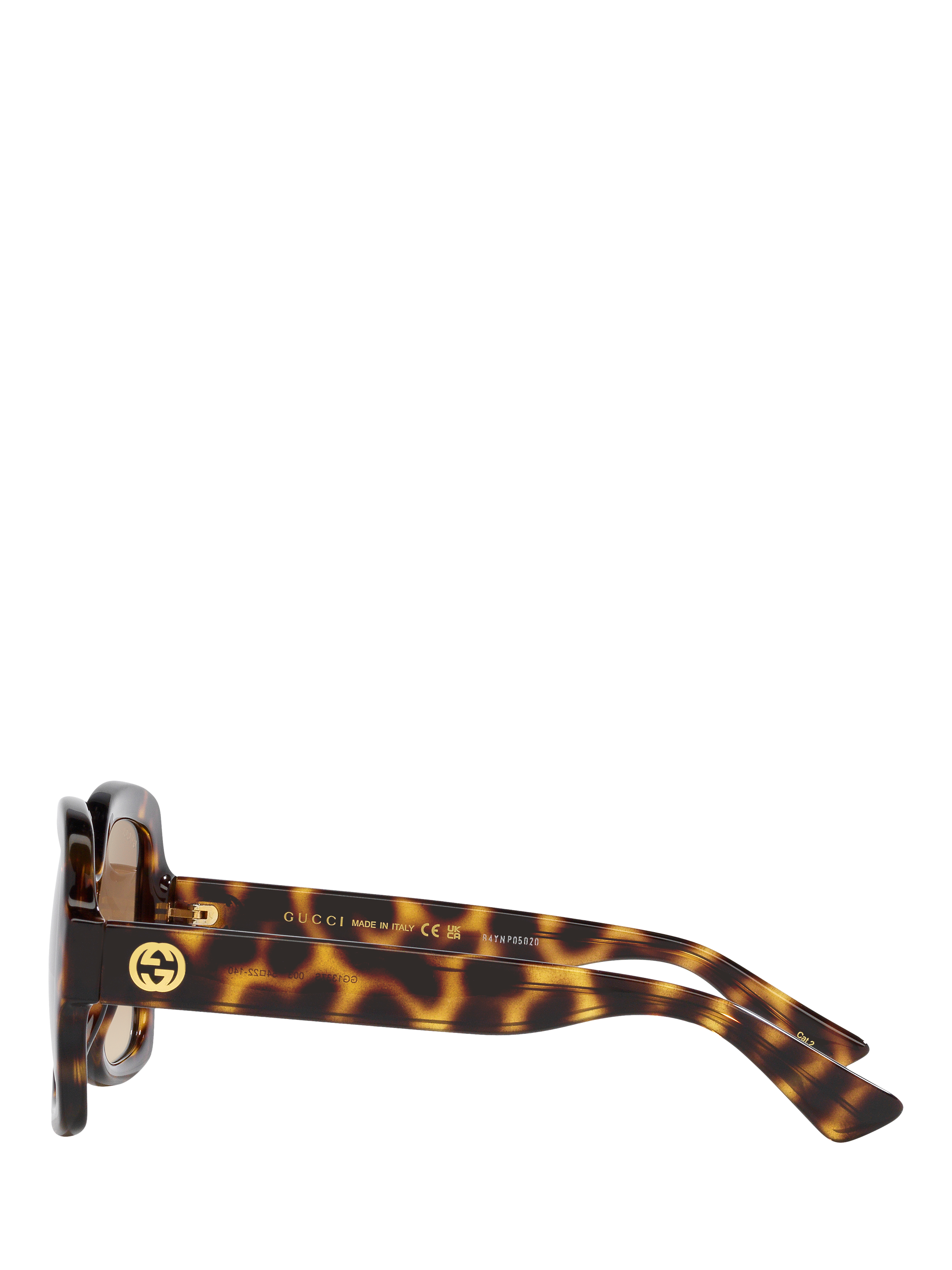 Product image 3 of 4, which shows Gucci GC002057 Women's Square Sunglasses, Shiny Tortoise/Brown Gradient