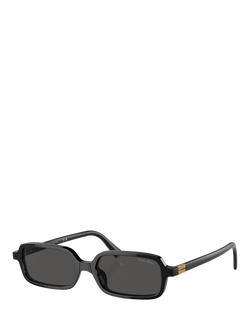 Miu Miu 0MU11Z Rectangular Sunglasses, Black, Black