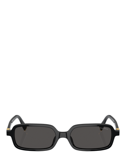 Miu Miu 0MU11Z Rectangular Sunglasses, Black - view 2, Black
