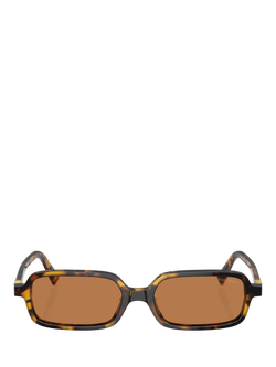 Miu Miu 0MU11Z Rectangular Sunglasses, Brown - view 2, Brown