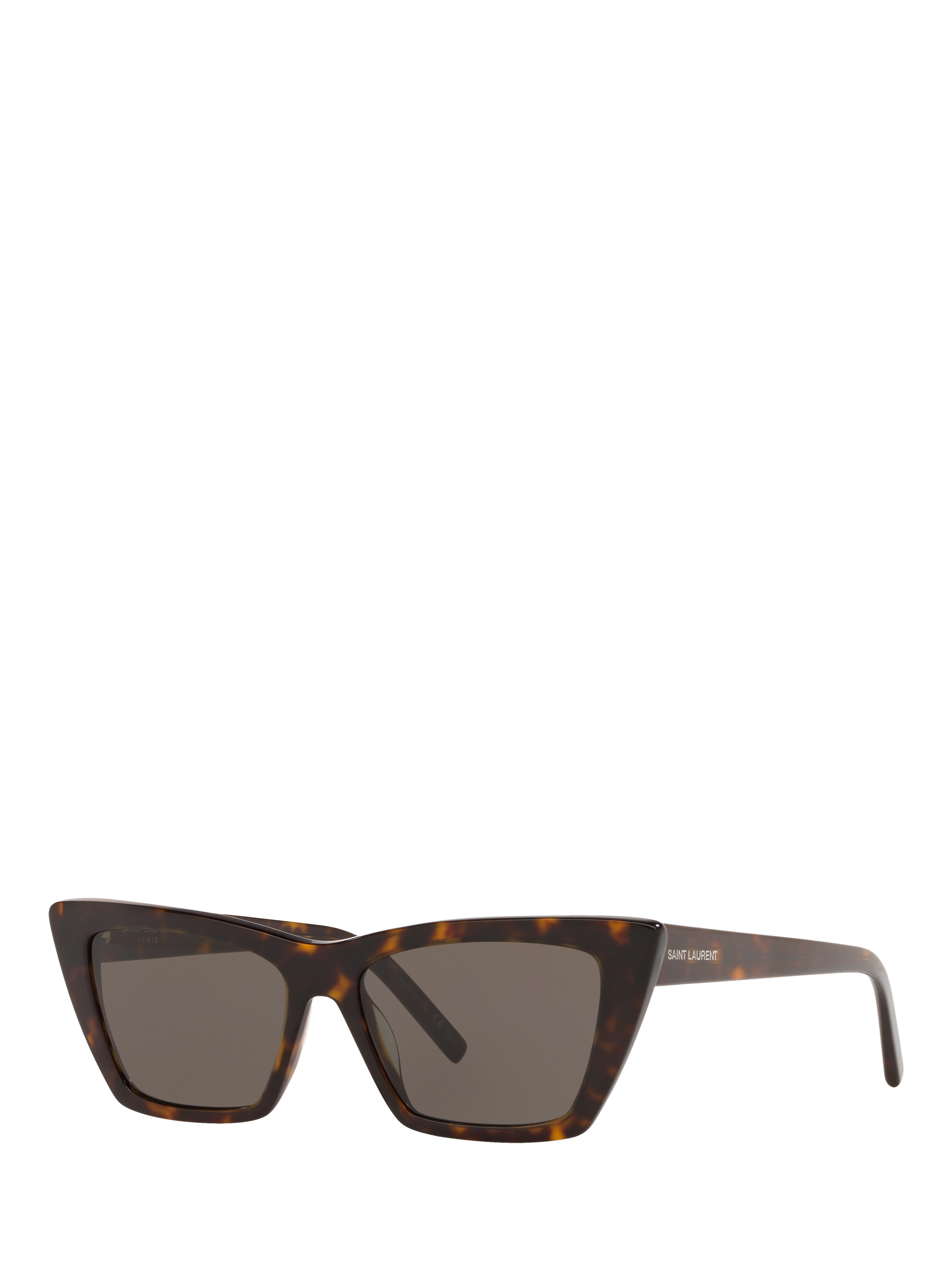 Product image 1 of 4, which shows Yves Saint Laurent SL 276 Women's Mica Cat's Eye Sunglasses, Tortoise/Brown