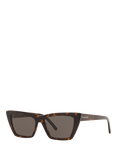 Yves Saint Laurent SL 276 Women's Mica Cat's Eye Sunglasses, Tortoise/Brown
