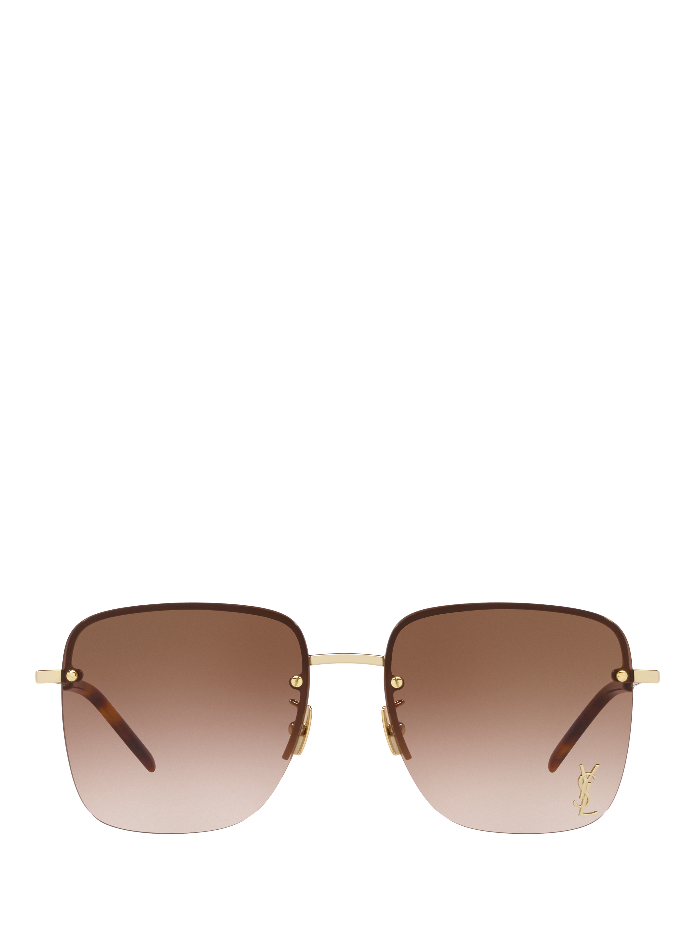 Product image 2 of 4, which shows Yves Saint Laurent YS000348 Women's Square Sunglasses, Gold