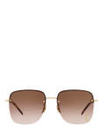 Yves Saint Laurent YS000348 Women's Square Sunglasses, Gold