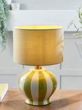 John Lewis Burano Striped Ceramic Table Lamp, Pistachio