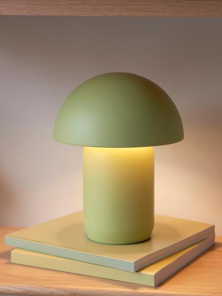 John Lewis Mushroom Rechargeable Portable Dimmable Table Lamp - view 2, Pistachio