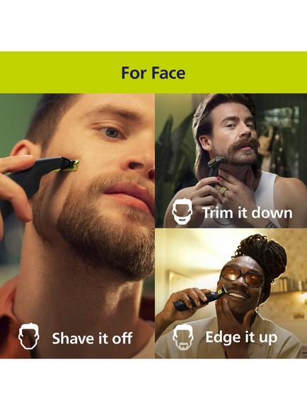 Philips OneBlade Pro 360 QP6652/61 Men's Shaver, Black/Green - view 2, Black/Green