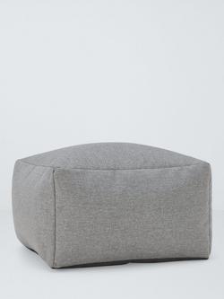 John Lewis Aquaclean® Square Ottoman Beanbag Pouffe, Grey