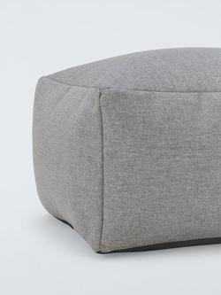 John Lewis Aquaclean® Square Ottoman Beanbag Pouffe - view 2, Grey