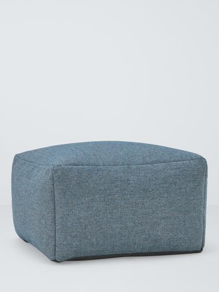 John Lewis Aquaclean® Square Ottoman Beanbag Pouffe, Denim