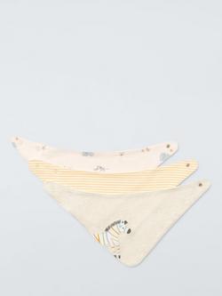 John Lewis Baby Zebra Stripe Dribble Bib, Pack of 3, Multi