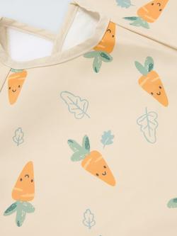 John Lewis Carrot Print Coverall Weaning Baby Bib - view 2, 