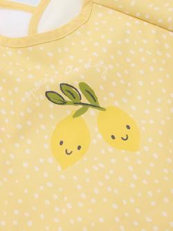 John Lewis Lemon Print Coverall Weaning Baby Bib - view 2, 