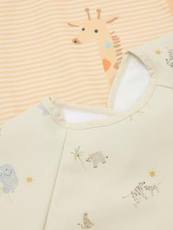 John Lewis Safari Print Coverall Weaning Bibs, Pack of 2, Multi - view 2, 
