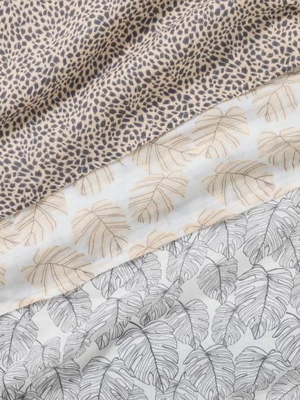 John Lewis Botanical Print Muslin Blanket, Pack of 3 - view 2, 