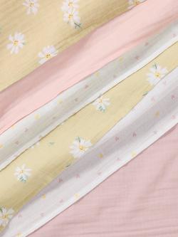 John Lewis Daisy Heart Mix Muslin Cloth, Pack of 6 - view 2, 