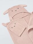 John Lewis Baby Bunny Hooded Towel & Mitt Set, Pink