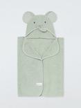 John Lewis Baby Elephant Hooded Towel, Green