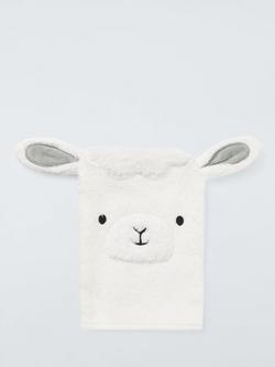 John Lewis Baby Lamb Towelling Mitt, White, White