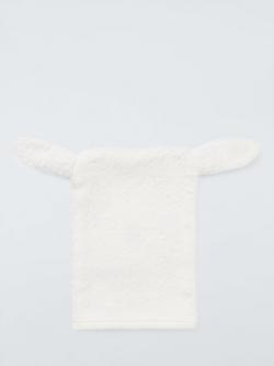 John Lewis Baby Lamb Towelling Mitt, White - view 2, White