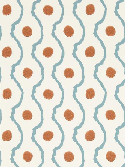 Henry Holland X Harlequin Connor Wallpaper, Pacific/Terracotta
