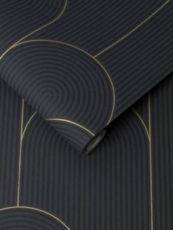 Graham & Brown Lancet Wallpaper, Black/Gold - view 2, Black&gold