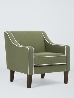 John Lewis Marlow Armchair, Dark Leg, Relaxed Linen Olive Green