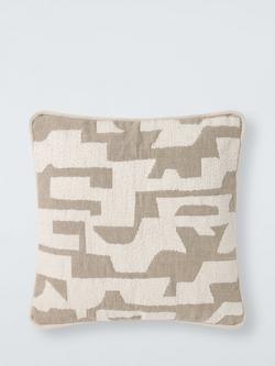 John Lewis Corded Geo Cushion, Natural, Natural