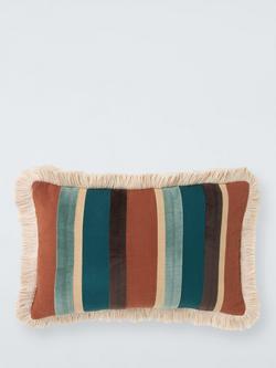 John Lewis Fringe Stripe Cushion, Multi, Multi