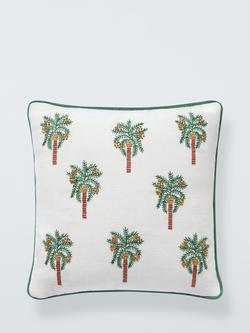 John Lewis Mini Palm Trees Cushion, Green, Green