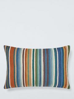 John Lewis Poncho Stripe Cushion, Blue