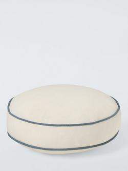 John Lewis Cotton Linen Round Scatter Cushion, 40cm - view 2, Natural