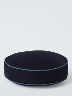 John Lewis Cotton Linen Round Scatter Cushion, 40cm - view 2, Navy