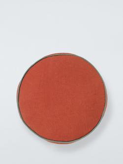 John Lewis Cotton Linen Round Scatter Cushion, 40cm, Orange