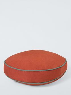 John Lewis Cotton Linen Round Scatter Cushion, 40cm - view 2, Orange