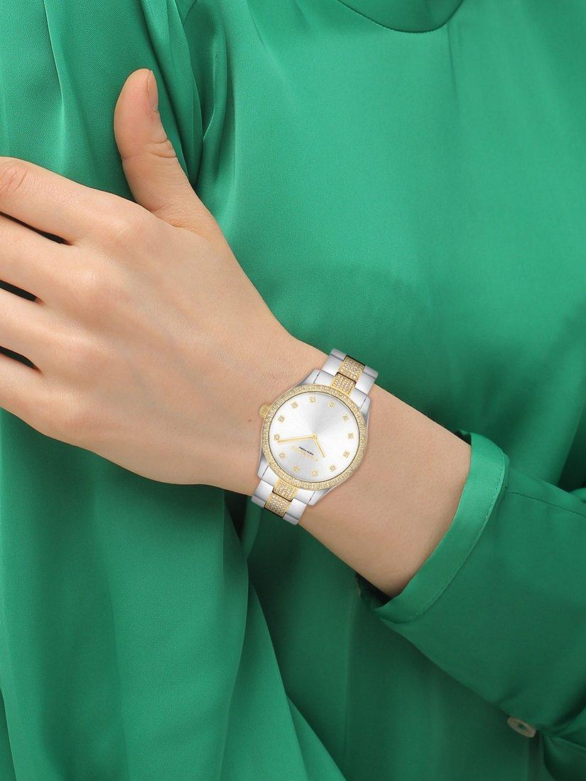 Product image 4 of 5, which shows Coach Women's Brooks Crystal Bracelet Strap Watch, Gold/Silver