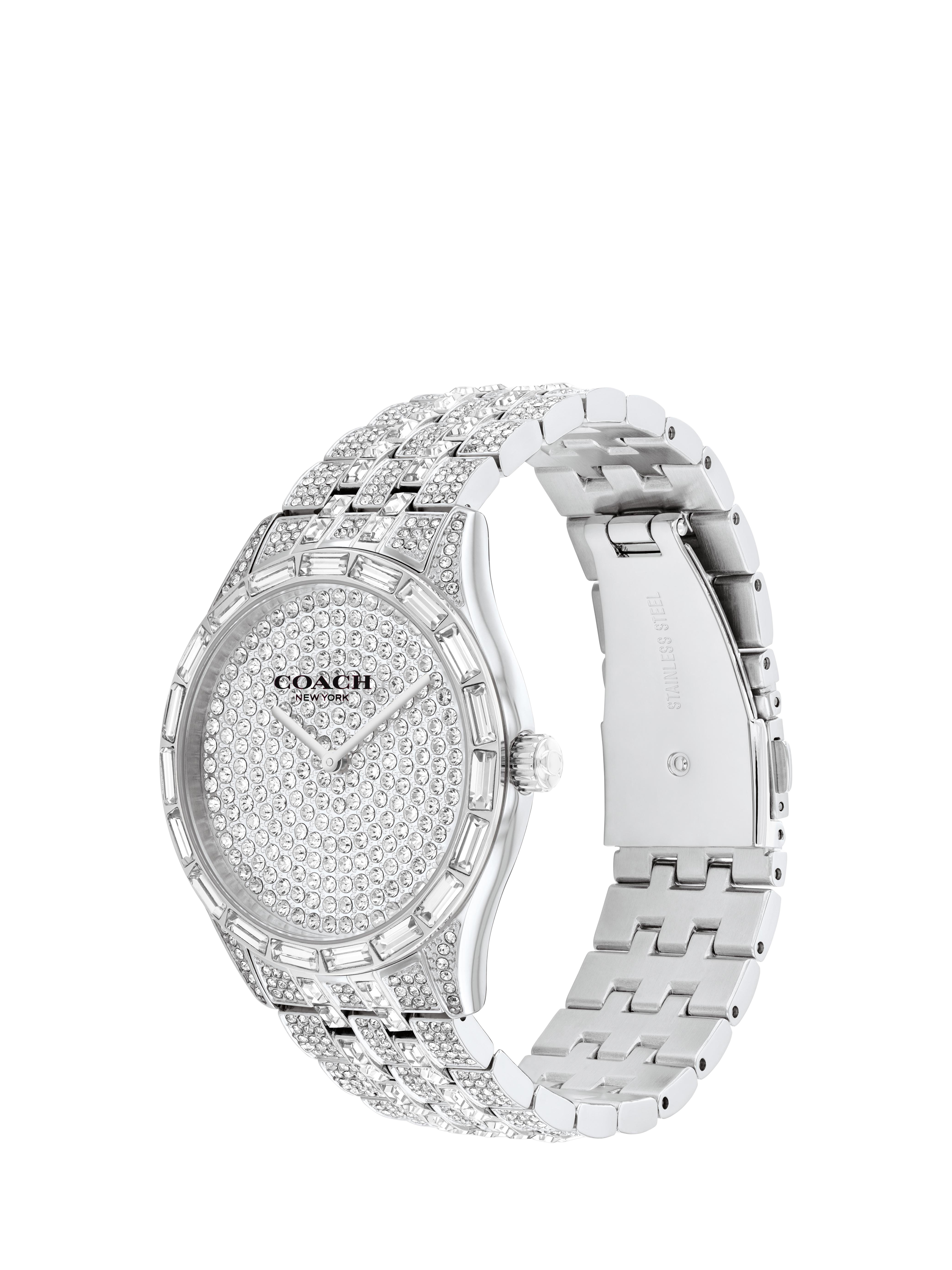 Product image 2 of 4, which shows Coach Women's Brooks Crystal Bracelet Strap Watch, Silver