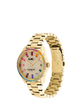 Coach Women's Preston Rainbow Crystal Bracelet Strap Watch, Gold