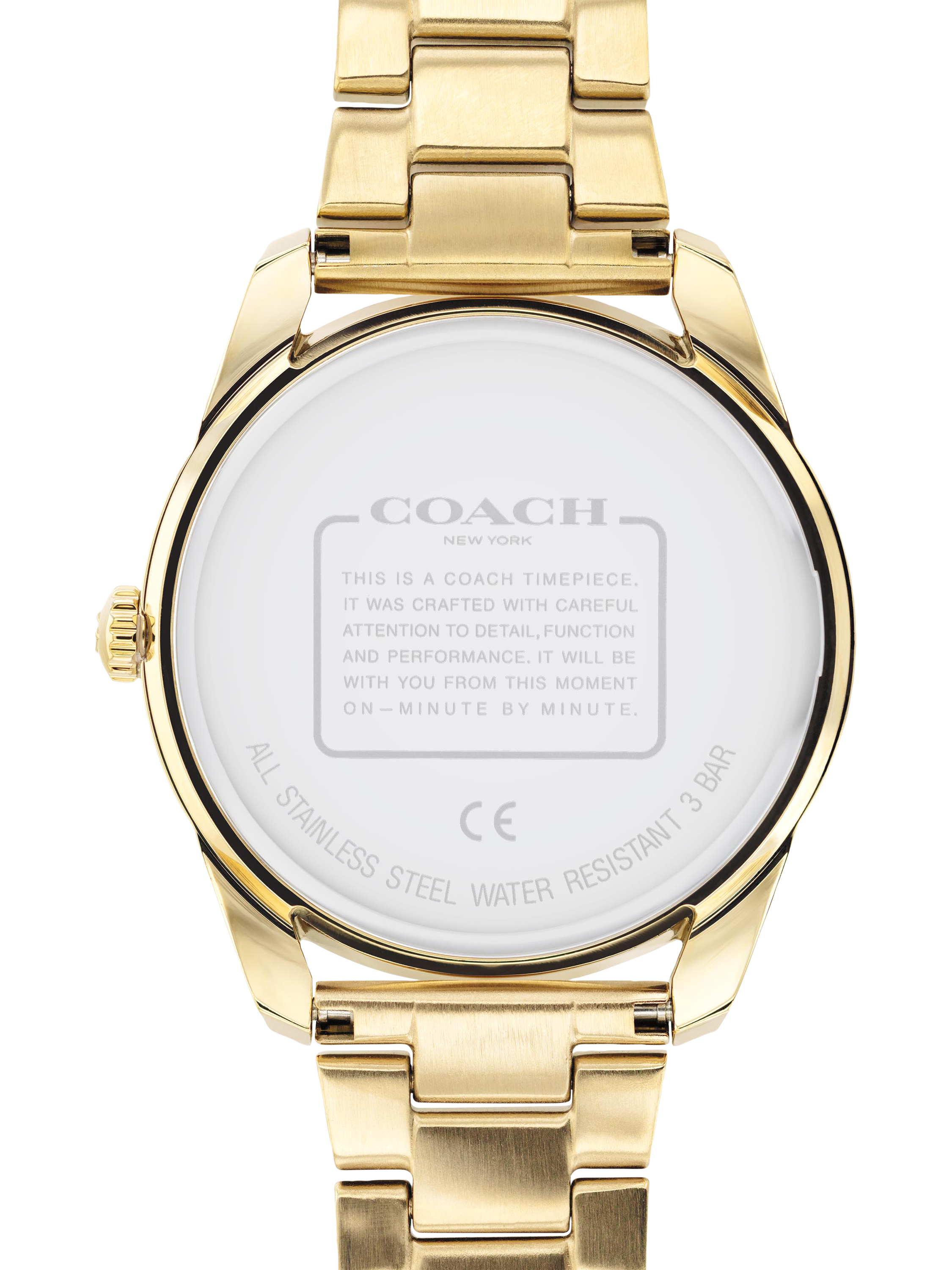 Product image 3 of 5, which shows Coach Women's Preston Rainbow Crystal Bracelet Strap Watch, Gold