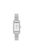 Coach Women's Cadie Rectangular Bracelet Strap Watch, Silver