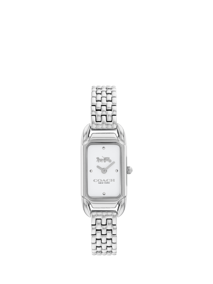Coach Women's Cadie Rectangular Bracelet Strap Watch, Silver, Silver