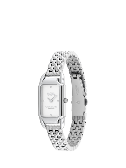 Coach Women's Cadie Rectangular Bracelet Strap Watch, Silver - view 2, Silver