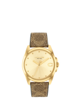 Coach Women's Greyson Monogram C Coated Leather Strap Watch