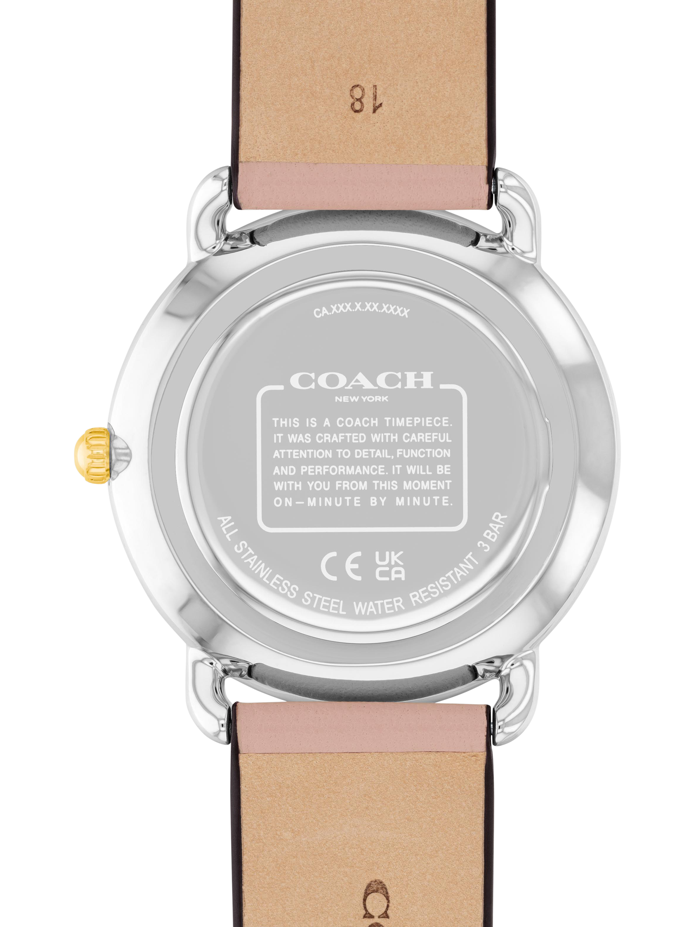 Coach Women's Elliot Leather Strap Watch, Pink/Silver