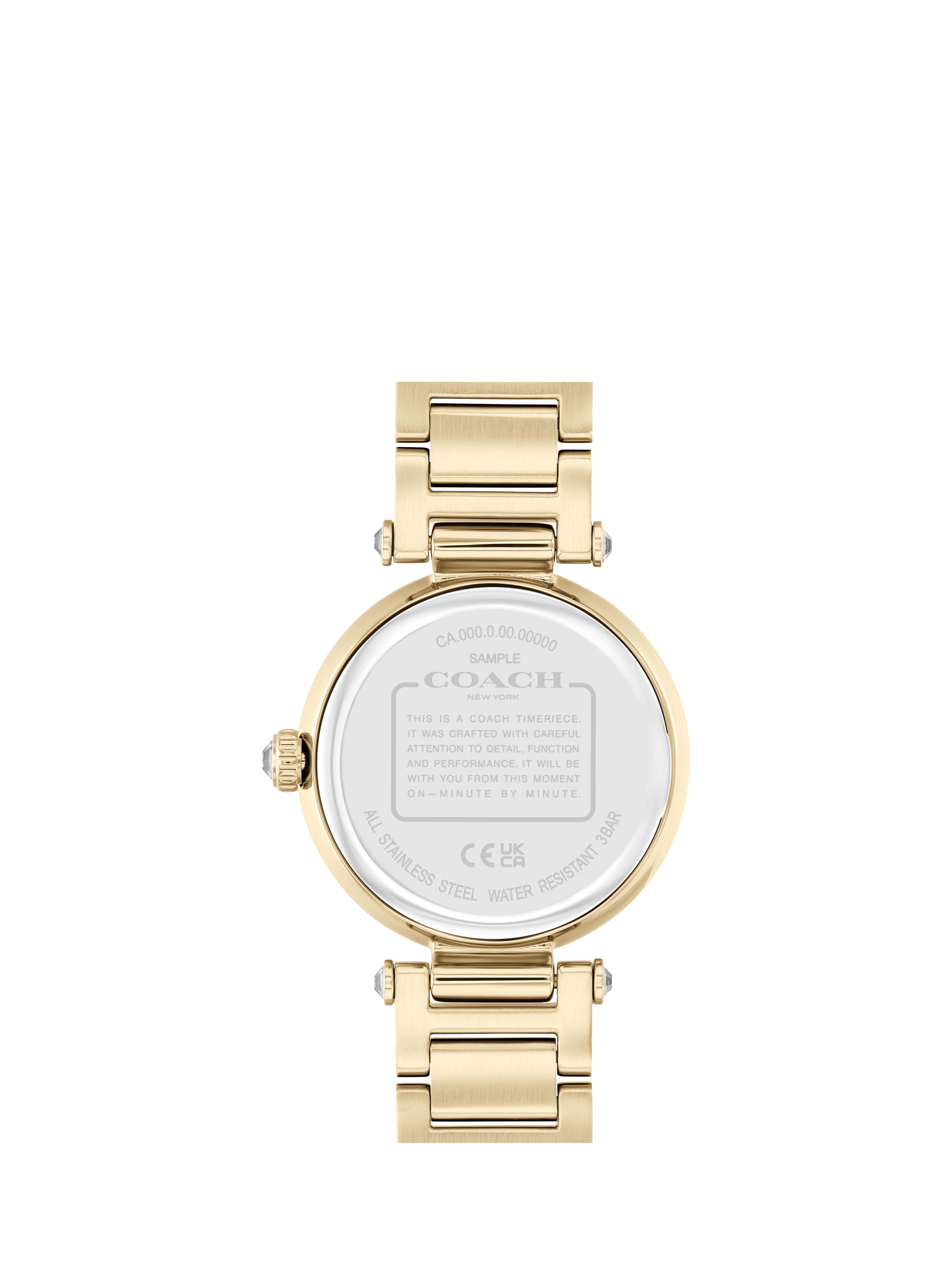 Product image 3 of 5, which shows Coach Women's Cary Rainbow Crystal Bracelet Strap Watch, Gold/Multi