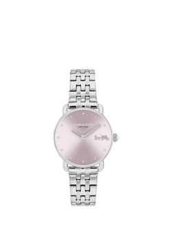 Coach Women's Elliot Bracelet Strap Watch, Silver/Pink